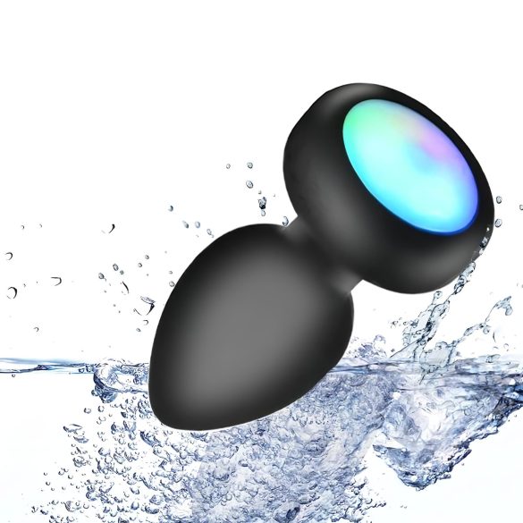 Mrow - vibrator anal luminos cu radio (negru)