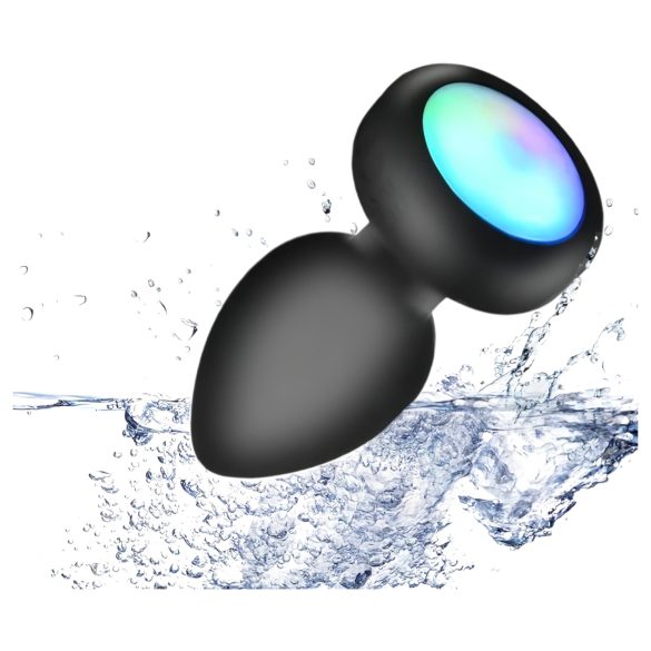 Mrow - vibrator anal cu radio și lumină - negru