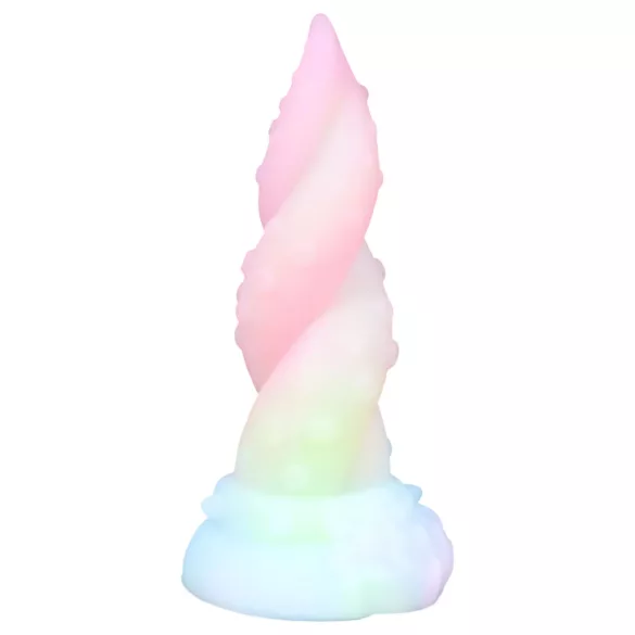 OgazR Kraken - dildo tentacul răsucit - silicon - 18 cm - curcubeu