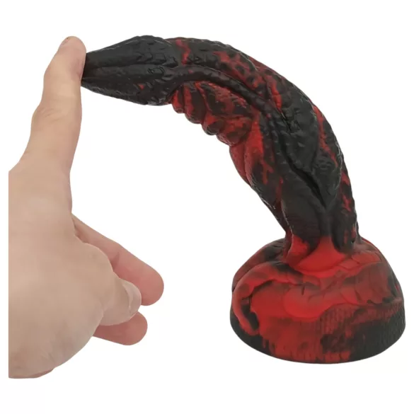 OgazR - dildo realist cu nervuri - 20 cm - roșu