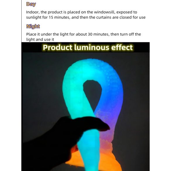 OgazR XXL Eel - dildo anal fosforescent XXL - silicon - 47 cm - roz