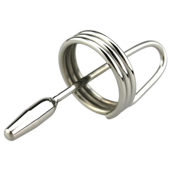 DeepRing - dilatator metalic cu inel - 9cm (argintiu)