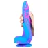 Inkipus - dildo cu testicule - silicon - 18cm - albastru-roz