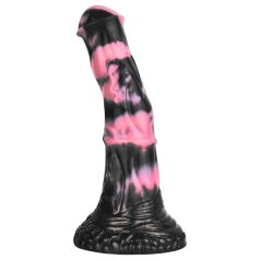 Bad Horse - dildo penis cal - silicon - 18cm - negru-roz