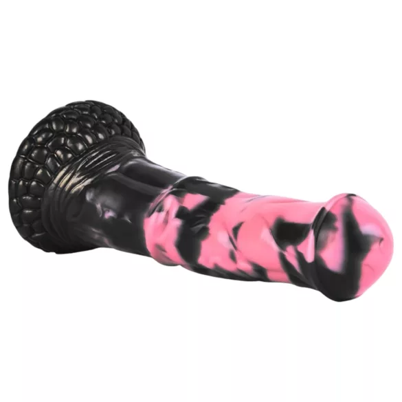 Bad Horse - dildo penis de cal din silicon - 18 cm (negru-roz)