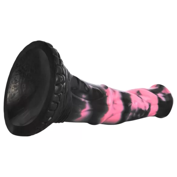 Bad Horse - dildo penis de cal din silicon - 18 cm (negru-roz)