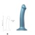 Strap-on-me Luciu Metalic M - dildo prietenos cu pielea (albastru metalic)