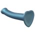 Strap-on-me Luciu Metalic M - dildo prietenos cu pielea (albastru metalic)