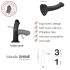 Strap-on-me Luciu Metalic M - dildo prietenos cu pielea (albastru metalic)