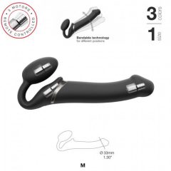 Strap-on-me M - vibrator strap-on - marime medie (negru)