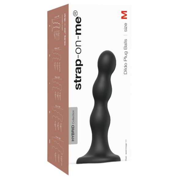 Bile Strap-on-me M - dildo cu ventuză și bile (negru)