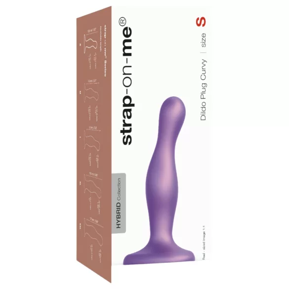 Strap-on-me Curvy S - dildo ondulat cu ventuză (mov)