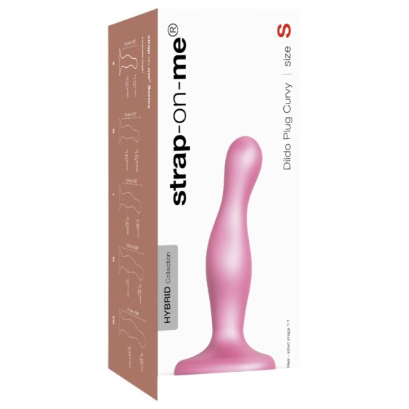 Strap-on-me Curvy S - dildo curbat cu ventuză (roz)