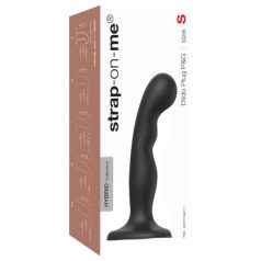   Strap-on-me - dildo dublu curbat cu ventuză - silicon negru S