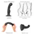 Strap-on-me - dildo dublu curbat cu ventuză - silicon negru S