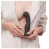 Strap-on-me - dildo dublu curbat cu ventuză - silicon negru S