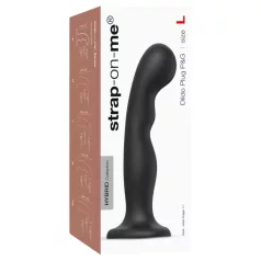 Strap-on-me P&G L - dildo curbat cu ventuză - silicon negru
