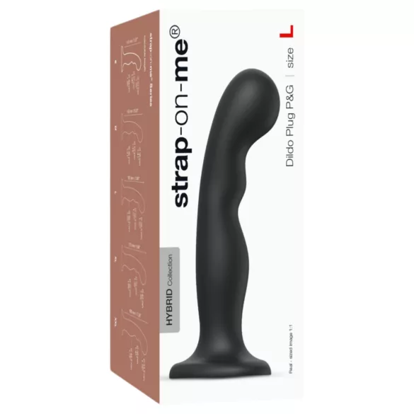 Strap-on-me P&G L - dildo curbat cu ventuză - silicon negru