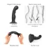 Strap-on-me P&G L - dildo curbat cu ventuză - silicon negru