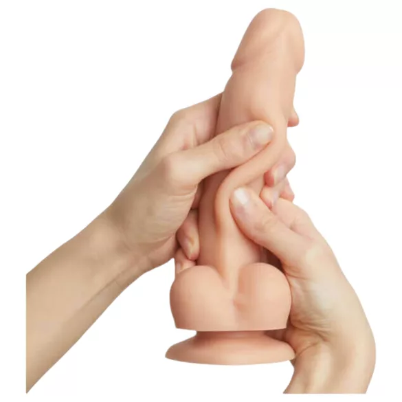Strap-on-me S - dildo cu două straturi, cu ventuză (culoarea pielii)