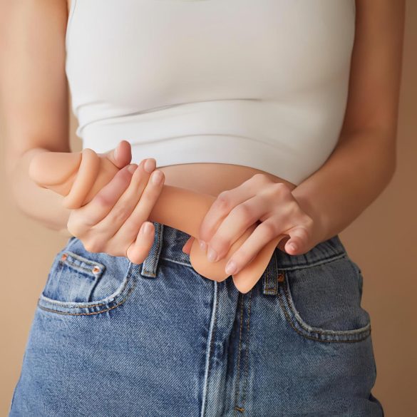 Strap-on-me S - dublu strat, dildo cu ventuză (natur)