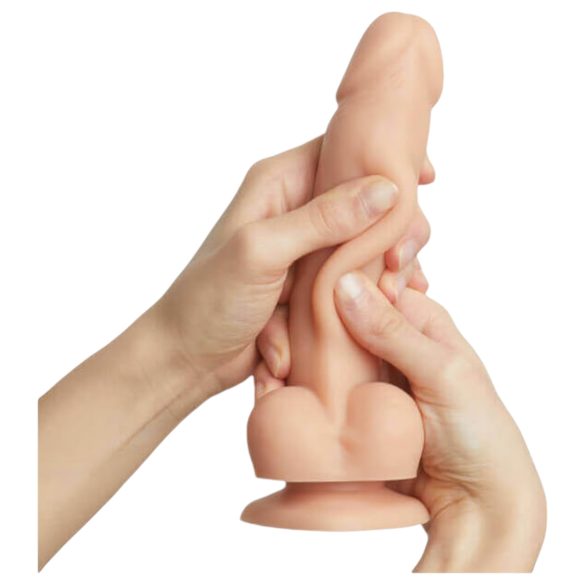 Strap-on-me M - dildo cu ventuză, cu două straturi (natur)