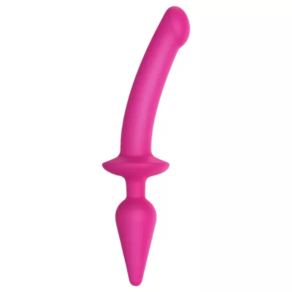 Strap-on-me Switch Semi-Realistic L - dildo 2în1 din silicon (roz)