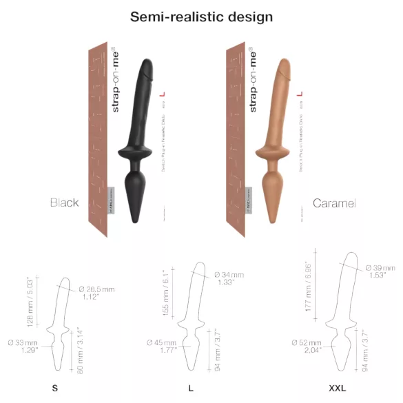 Strap-on-me Switch Realistic L - dildo 2în1 din silicon (nude)