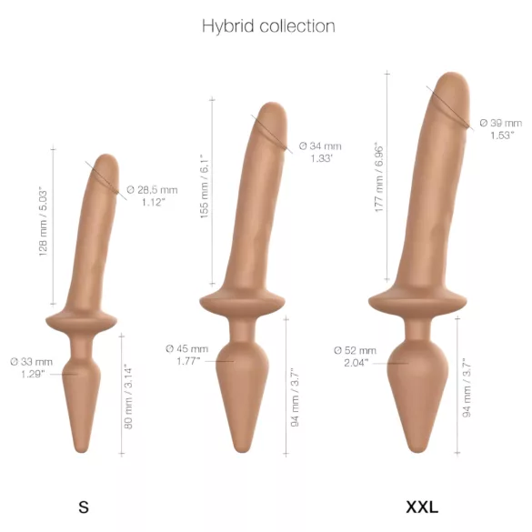 Strap-on-me Switch Realistic L - dildo 2în1 din silicon (nude)