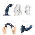 Strap-on-me Snaky M - dildo anal curbat (albastru)
