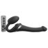 Strap-on-me S - vibrator strap-on cu unde de aer - silicon negru