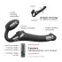 Strap-on-me S - vibrator strap-on cu unde de aer - silicon negru