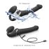 Strap-on-me S - vibrator strap-on cu unde de aer - silicon negru