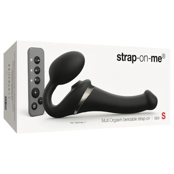Strap-on-me S - vibrator strap-on cu unde de aer - silicon negru