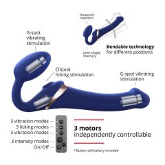   Strap-on-me S - Vibrator articulat cu suflantă de aer, fără curele - mic (albastru)