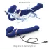 Strap-on-me S - vibrator cu unde de aer, cu ham - (albastru)