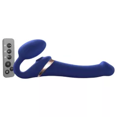  Strap-on-me M - vibrator cu curea - stimulare cu unde de aer - albastru