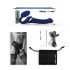 Strap-on-me M - vibrator cu valuri de aer, cu fixare (albastru)