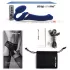 Strap-on-me M - vibrator cu curea - stimulare cu unde de aer - albastru