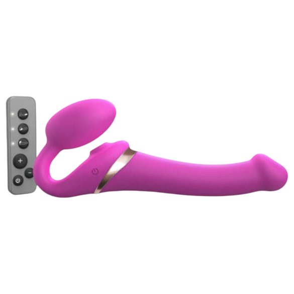 Strap-on-me M - vibrator cu aer pulsatoriu, purtabil (roz)