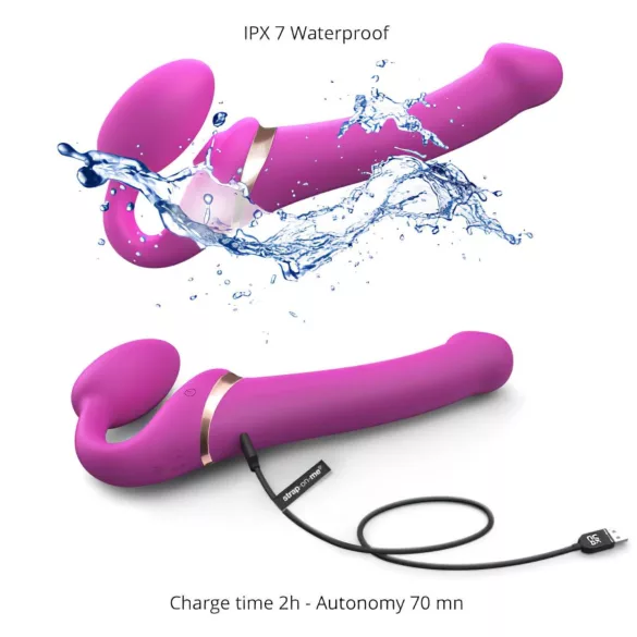 Strap-on-me M - strap-on vibratoare cu unde de aer - roz