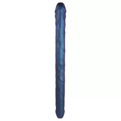 Strap-on-me - dildo dublu - silicon - albastru metalic