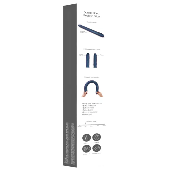 Strap-on-me - dildo dublu - silicon - albastru metalic