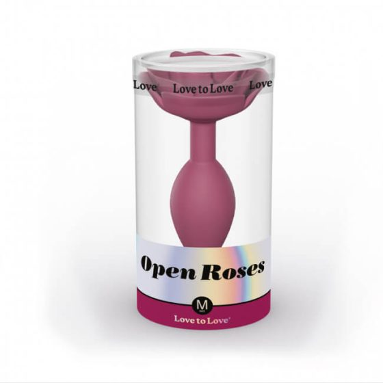Love to Love Open Roses M - dildo anal din silicon (bordeaux)