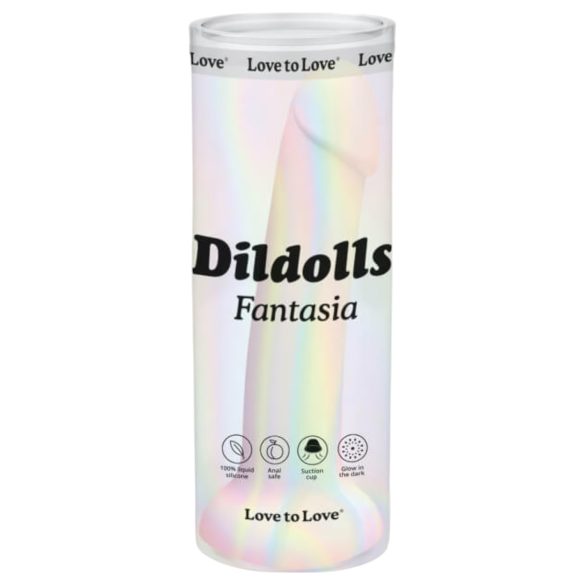 Dildolls Fantasia - dildo din silicon cu ventuză (dungat)