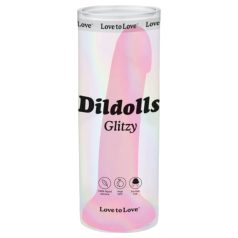 Dildolls Glitzy - dildo din silicon cu ventuză (roz)