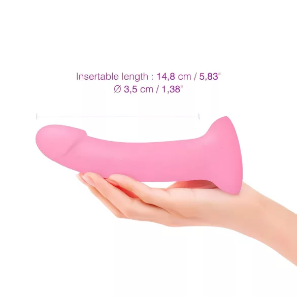 Dildolls Glitzy - dildo din silicon cu ventuză (roz)