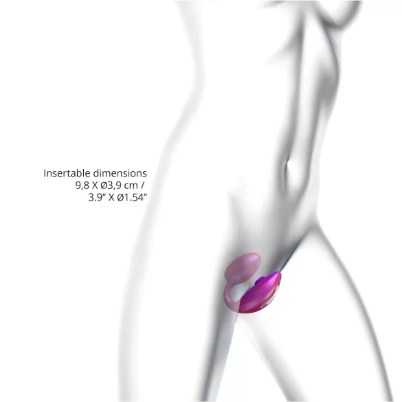 Wonderlover - vibrator G cu stimulare clitoridiană (roz metallic)