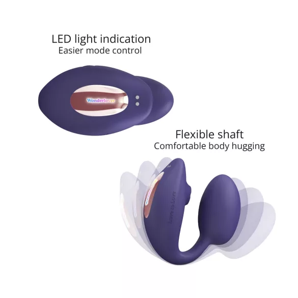 Wonderlover - Vibrator G-spot și clitoris (mov închis)
