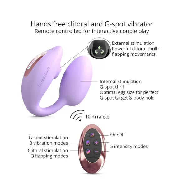 Love to Love Wonderlover - vibrator pentru punctul G și clitoris (mov)